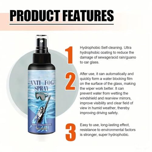 Sionhiuo Agente Antivaho para Gafas De Natación - Spray Antivaho para Gafas de Piscina - Solución Hidrófuga 100ml para Principiantes y Jóvenes - imagen 9