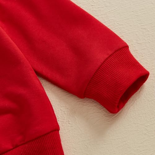 Lucikamy Newborn Baby Girl Valentine's Outfits Long Sleeve Letters Print Sweatshirt Tops Stretch Bell Bottom Pants Spring Clothes (cute red love, 18-24 Months) - Thumbnail 5