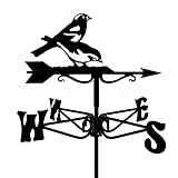 Girouette de jardin du Vent en Acier Inoxydable Écureuil Chat Et Souris Mésange Oiseau Loup Indicateur De Direction Ornement Décoration Weathercock Outils Mesure pour Extérieur Montage sur Toit