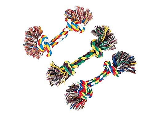 Image of Cotton Chew Dog Rope Toy, 10.5 Inch Large - Multicolor
