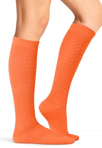 Image of Cherokee Women's Compression Socks, 10-15 mmHg, Knee High, 4-Pair Pack, Soft Fit, Regular & Wide Calf - TRUESUPPORT