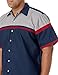 Red Kap Men's Standard Performance Tech Shirt, Navy/Red/Light Grey, Large Tall