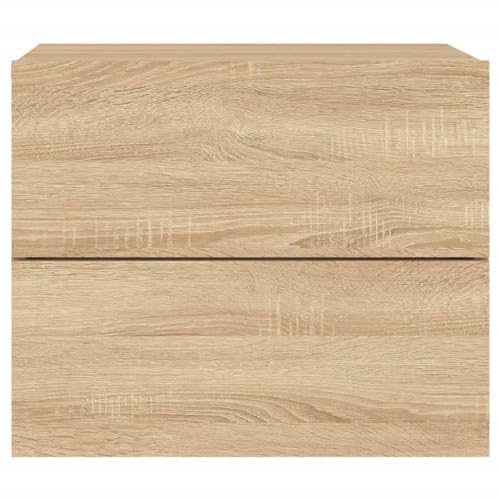 Table de chevet murale chêne Sonoma avec LED intégrées pour chambre - 8