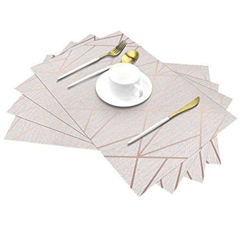 Sets de table or rose résistants chaleur pour repas de fête chic - 3