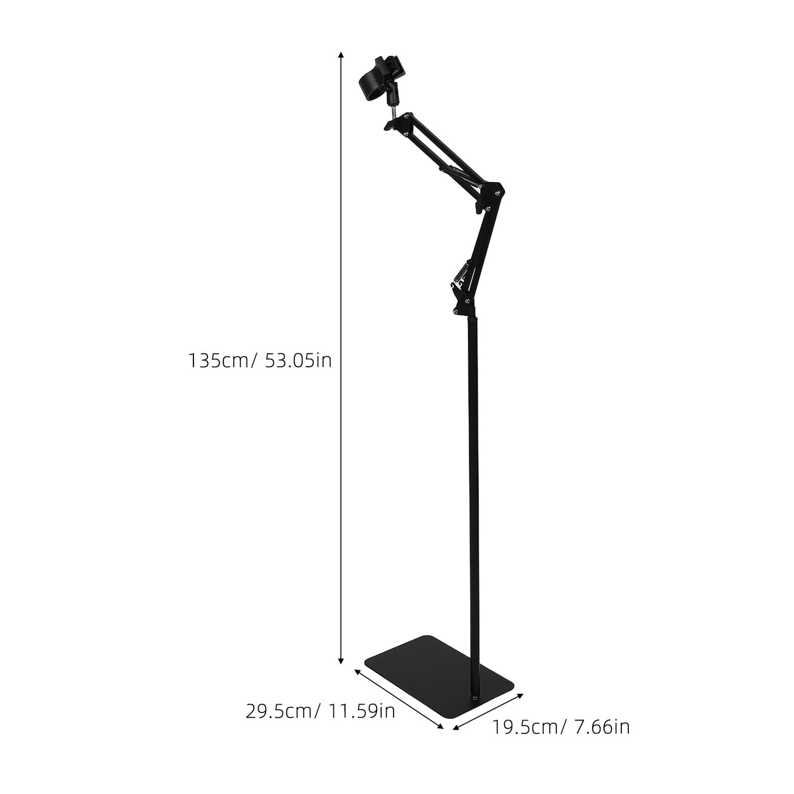 Soporte de Pie Ajustable para Secador de Pelo con Brazo Articulado Plegable Soporte Manos Libres Giratorio para Baño y Salón Compatible Base Estable y Altura Regulable