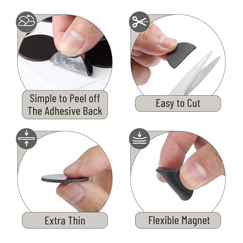Image of Mr. Pen- Self Adhesive Magnet Dots, 120 pcs, Flexible and Extra Thin | 1.2 inch Diameter x 0.07 inch Thickness, Magnetic Dots with Adhesive Backing, Perfect for Crafts, DIY Projects & Decorative Magnet