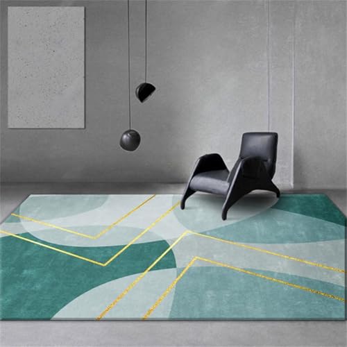 Tapis de salon moderne vert et jaune haut de gamme 200x260 cm