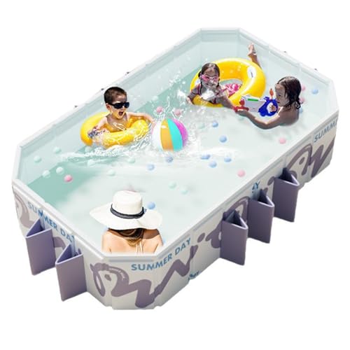MZQMK Piscina Desmontable, Piscina No Hinchable, Piscina Rectangular De Exterior para Adultos Y Niños, para Niños Piscina Juegos De Agua para Niños Exterior(310cm/122in)
