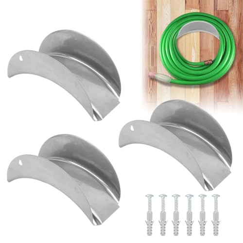 Schlauchhalter Wand,3 Stück Gartenschlauchhalter,Wandschlauchhalter korrosionsbeständige Schlauchhalterung und rostfreies Schlauchgestell mit Schrauben und Dehnschraube,für Schlauchaufhängung