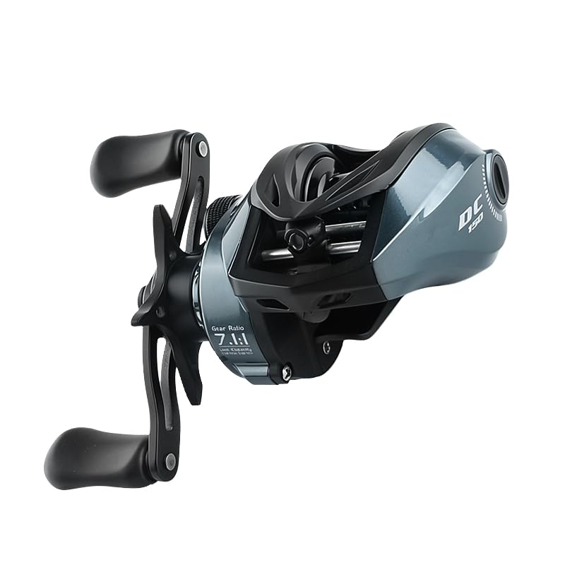 ROOBLINOS DC-150 - Carrete de pesca de cebo 7.1:1, carrete de fundición con sistema de freno electromagnético