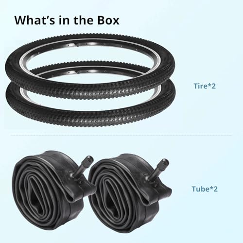 2 PCS Mountain Bike Tires & 2 PCS Bike Tubes, 20” X 1.95” Tires 20” X 1.90”-2.125” AV 32mm Valve Inner Tubes, Puncture-Resistant Bicycle Tires, Bike Replacement for Beach Cruiser Mountain Bikes… - Thumbnail 6