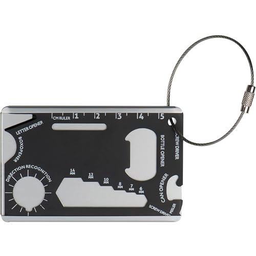 2 Stück Multitool Karte Scheckkarte Werkzeug Karte mit Multifunktions 11 in 1 Edelstahl Multifunktionswerkzeug im Scheckkartenformat Outdoor Tool mit Säge, Messer, Flaschenöffner (Kofferanhänger)