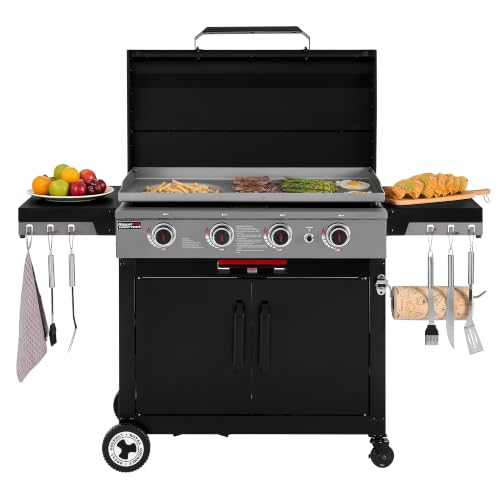 Image of Royal Gourmet GB4008B 4-Burner Gas Griddle, Recessed Fry Zone, Camping