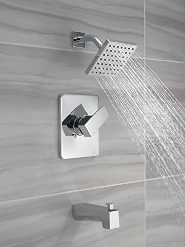 Image of Delta Faucet Modern Single-Handle Chrome Tub and Shower Trim Kit, Shower Faucet with Single-Spray Touch-Clean Shower Head, Chrome T14467-PP (Valve Not Included)