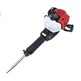 OUKANING Martillo demoledor de Gasolina 1900W con Accesorios 52CC / 2.5 HP / 55J Resistencia al Impacto / 1500 / Min Tasa de Impacto rompedor de concreto