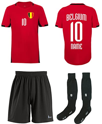 nationshirt Belgien Trikot Wunschname Und Wunschnummer Hose + Stutzen WM EM BR/R (140)