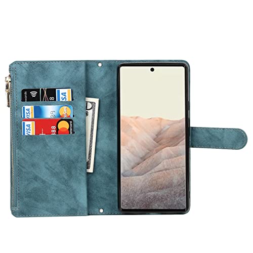 Jaorty for Google Pixel 6 Phone Case Wallet for Women Men with Crossbody Strap Lanyard,Pixel 6 Wallet Case with Card Holer,Zipper Pocket PU Leather Phone Case for Pixel 6, 6.4 Inch,Blue by Jaorty - Image 6