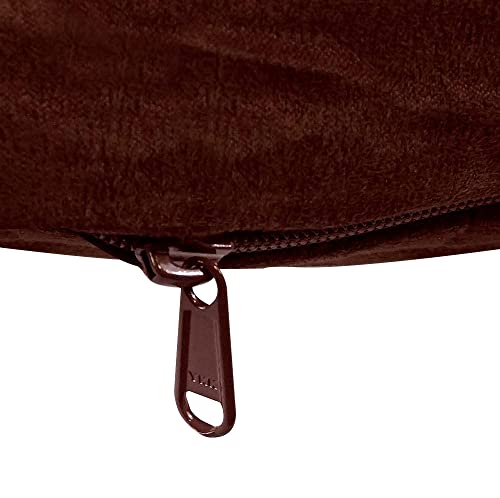 Floppy Dawg Universal Round Dog Bed Replacement Cover. Removable And Machine Washable Cover For Donut And Round Beds. Extra Large 43W. Brown With Beige Top #TOP3