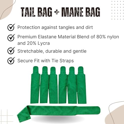 Ranch Hand Mane and Tail Bag Set for Horses - 7 Piece Lycra Protection