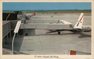O'Hare International Airport Jet-Away, United plane docked Chicago, Illinois IL Original Vintage Postcard