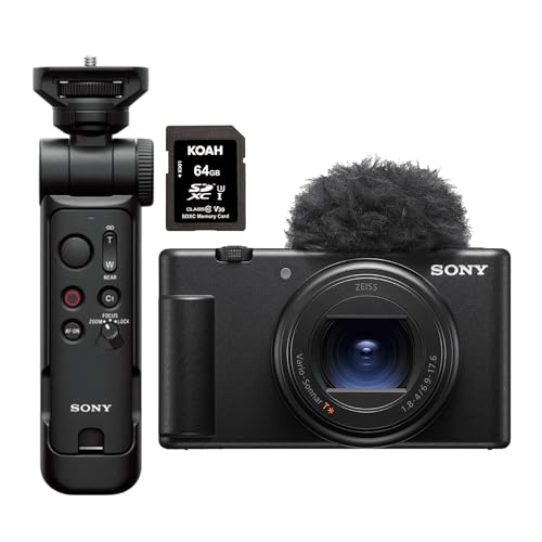 Image of Sony ZV-1 II Vlog Camera with 4K Video Recording and Flip Screen Compact and Portable, Optical Zoom, Fast Autofocus, and Wi-Fi Connectivity Bundle with Wireless Bluetooth Shooting Grip and Tripod
