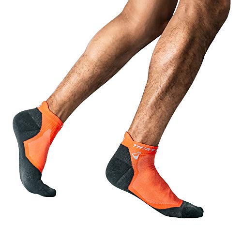 Thirty48 Ultralight Athletic Running Socks for Men and Women with Seamless Toe, Moisture Wicking, Cushion Padding (Medium - Women 7-8.5 // Men 8-9.5, [1 Pair] Black/Gray) - Thumbnail 7