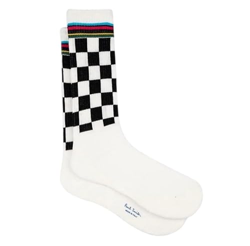 Image of Paul Smith PS Sport Check Socks Black White Multicoloured Top. One Size.