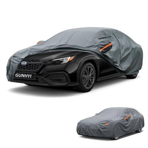 Image of GUNHYI Premium Car Cover Custom Fit Subaru WRX, 16 Layers Heavy Duty Car Cover Waterproof All Weather with Zipper Door for Sun Rain Snow Dust Uv Protection