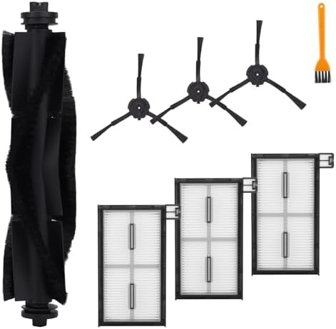 Replacement Parts for Eufy X8 Pro: Compatible with Eufy X8 Pro Series Robot Vacuum Cleaner - 1 Main Brushes,1 Brush,3 Hybrid Accessory Filters, 3 Side Brushes（8 Pcs）