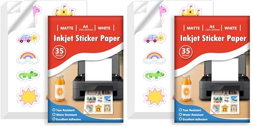 Papier autocollant A4 vinyle imprimable blanc mat Euqvunn pour créer vos stickers maison