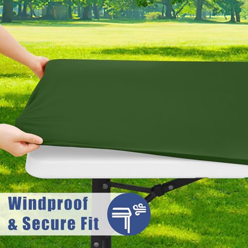 Moosfor 2 Pack Rectangle Spandex Fitted Table Cloth, 6FT Elastic Tablecloth by Moosfor - Used condition - Image 3