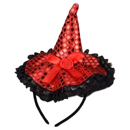 Diadema para sombrero de de Halloween, Banda para el pelo de de Halloween - Diademas de Halloween de encaje con lentejuelas y círculos para sombreros - Tocado elegante para sombrero i