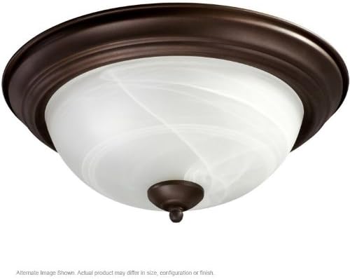 Quorum International 15 Inch Ceiling Mount | Oiled Bronze Finish | Steel and Glass Construction | Traditional Style | Damp Rated for Indoor Use in Entryways Hallways Bathrooms | Model 3066-15-86