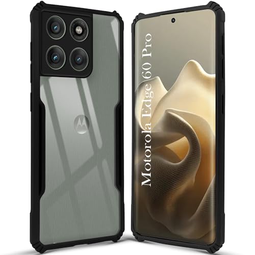 Image of Jkobi Back Cover Case for Motorola Moto Edge 60 Pro (Shockproof with Polycarbonate Clear Panel | Professional Black)