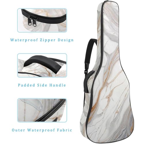 Housse guitare basse blanche texture marbre etui guitare 42.9