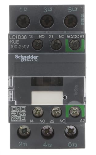 Schneider Electric, TeSys D contactor - 3P - <= 440 V - 38 A AC-3-100...250 V AC/DC coil, LC1D38KUE
