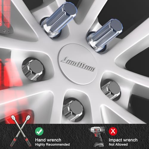 Image of 1 /2 x20 Lug Nuts Chrome with Spline Tuner, Locking Aftermarket Wheel Nut XL 2 inch Length with 1 Socket Key, 60 Degree Conical /Cone Bulge Seat Closed End. 20PACK