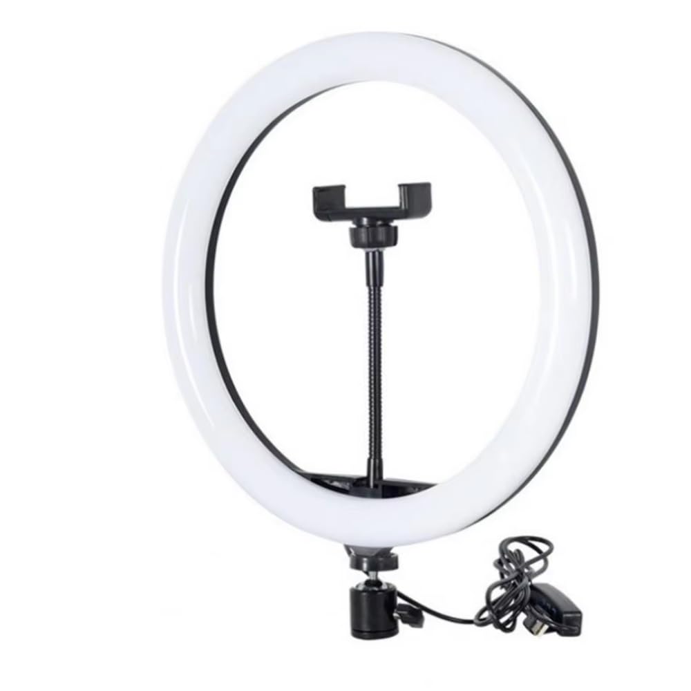 DRUMSTONE G032 MJ30 Ring Light: Adjustable LED Ring Light with 3 Light Modes and Flexible Tripod Stand for Perfect Lighting in Photography, Videos, and Makeup