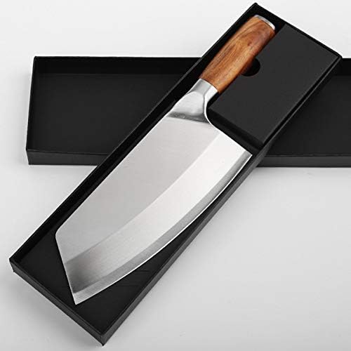 MAYiT Meat Cleaver Knife, 8inch Kitchen Knife Stainless Steel Meat Chopping Cleaver Slicing Vegetables Chinese Chef Knife