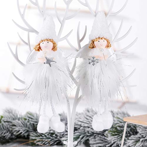 Amosfun 2Pcs Christmas Hanging Angel Christmas Tree Angle Decoration Angel Doll Pendant Christmas Tree Hanging Ornaments Christmas Crafts Elves Decoration #TOP4