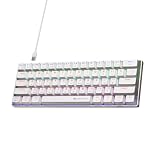 Zebronics Mechanical Keyboard, Silent Linear Red Switches, 61 Keys Layout, 26 Key Anti Ghosting, Double Shot Keycaps, 17 LED Modes, Media Controls, 1.5m Cable (Max Ninja 61, White)