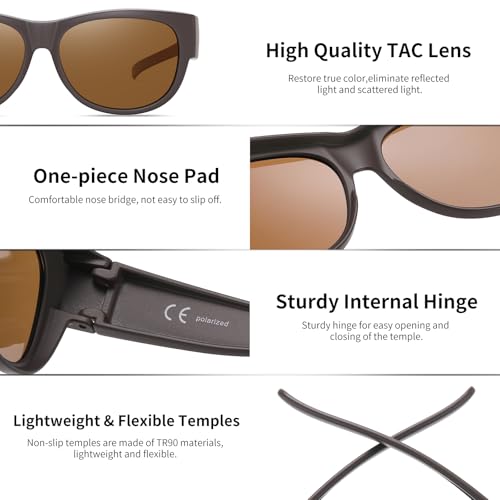 Image of GEGURI Polarized Sunglasses Fit Over Glasses for Men Women, Oversized Square Sun Glasses UV400 Protection Shades