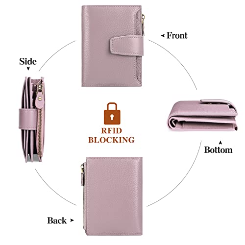 Image of FALAN MULE Small Wallet for Women Leather Bifold Compact RFID Blocking Small Womens Wallet Purse