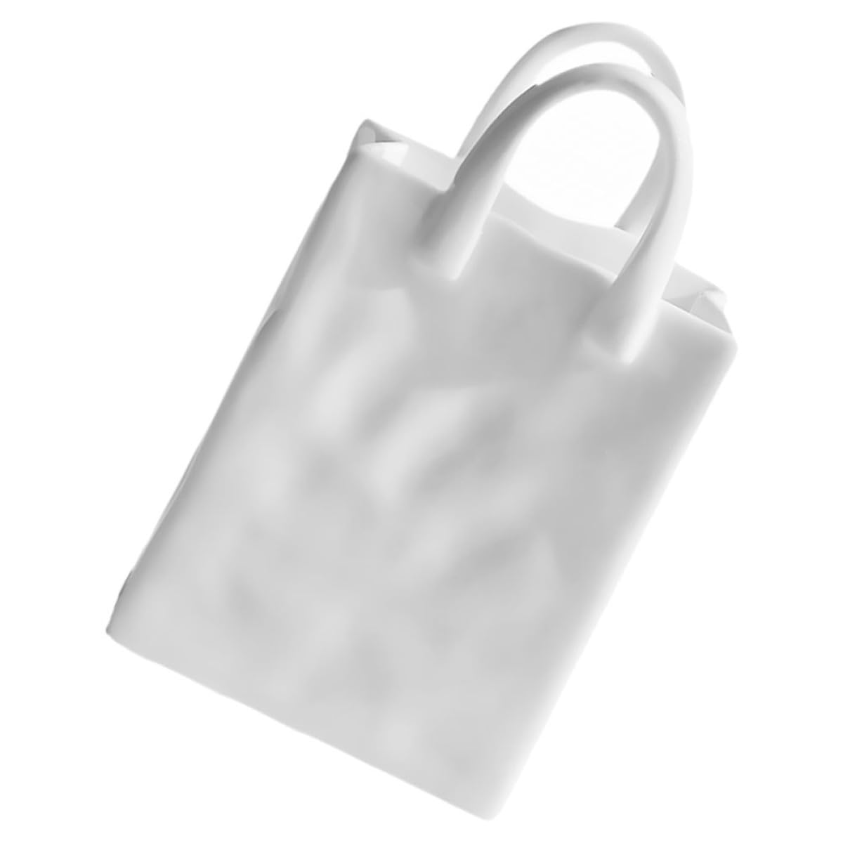 Vase décoratif fait main blanc en céramique design sac pour fleur et bureau
