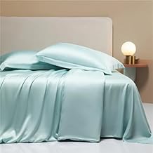 100% Silk Satin Sheets Queen Size Set 4 Pcs Silky and Luxuriously Soft Satin Bed Sheets Double Stitching Wrinkle Free,Bedding