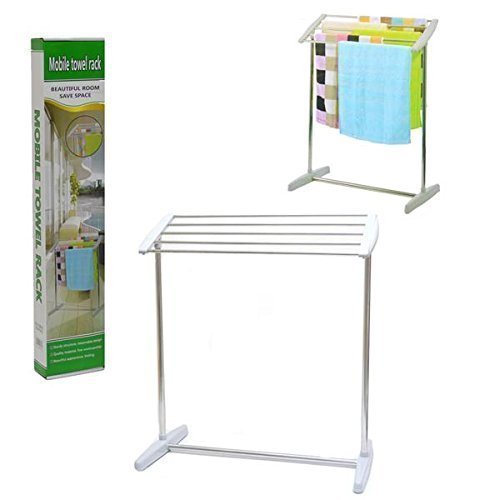 2V BROTHERS Multi Functional Mobile Towel Rack Floor-Standing Room Save Space Cloth Rack for Drying Holder Holder Kitchen Bathroom or Pantry Area etc