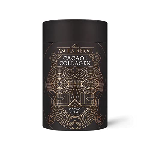 Ancient + Brave, Cacao + Collagen Powder 250g, Peruvian Raw Cacao Hot Chocolate with Hydrolysed Bovine Collagen