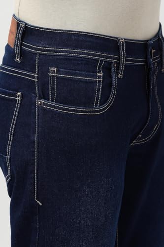 Image of Peter England Men's Skinny Fit Jeans | Denim Mid Washed | Casual Wear | Stylish Bottoms