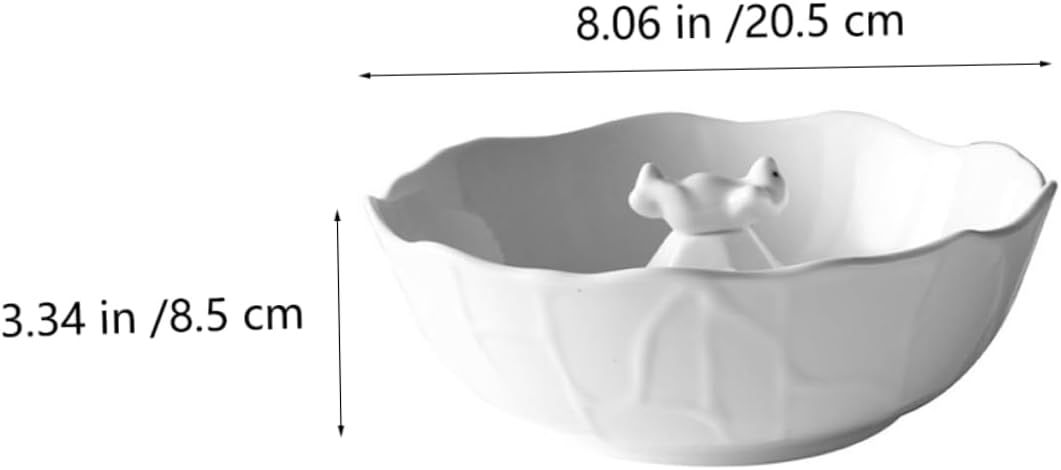 Cabilock Cute Bear Ceramic Serving Bowl for Salad Soup and Dessert Cartoon Design Kitchen Tableware for Home and Parties