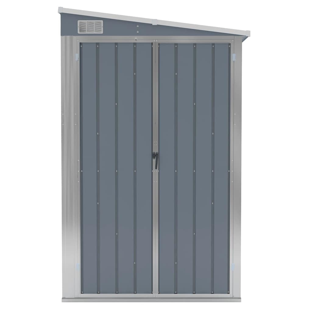vidaXL Cobertizo de Jardín Mural Gris 118x382x178 cm Acero galvanizado